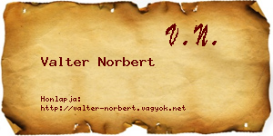 Valter Norbert névjegykártya
