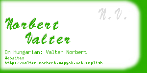 norbert valter business card